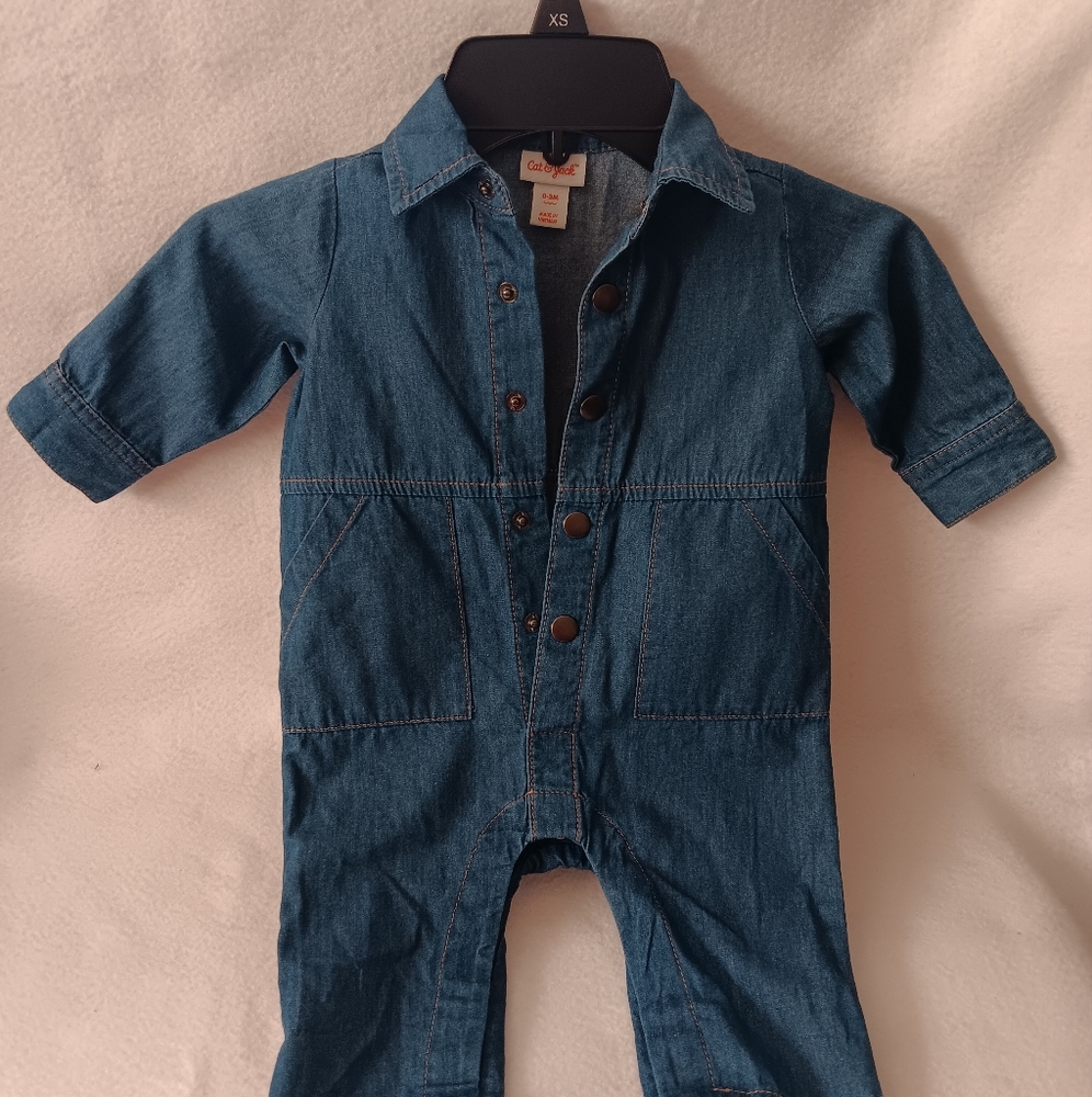 Cat & Jack Blue Denim Jumpsuit